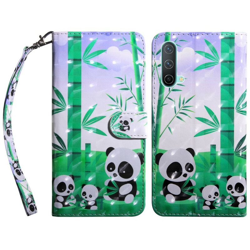 Custodia in pelle OnePlus Nord CE 5G Famiglia Panda