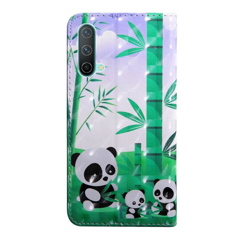 Custodia in pelle OnePlus Nord CE 5G Famiglia Panda