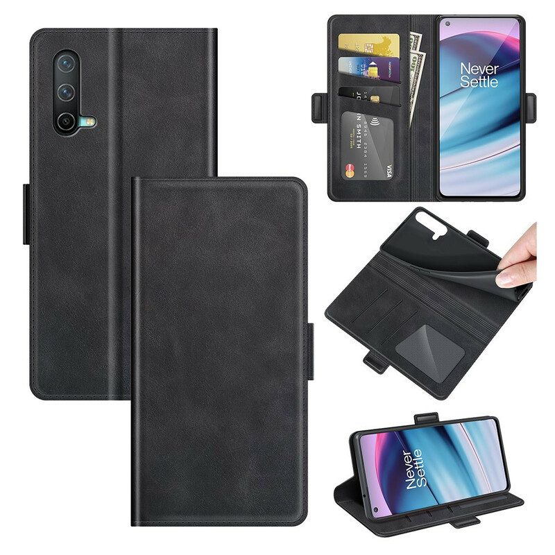 Custodia in pelle OnePlus Nord CE 5G Folio Cover Doppia Patta Classica