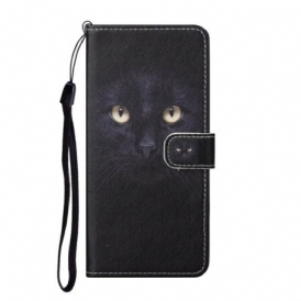 Custodia in pelle OnePlus Nord CE 5G Strappy Occhi Di Gatto Nero