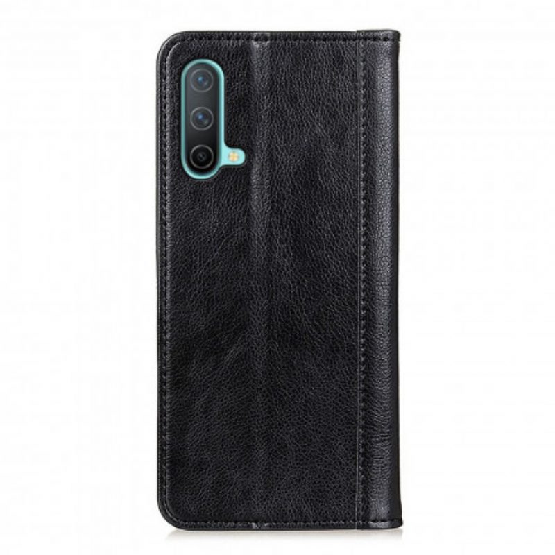 Folio Cover OnePlus Nord CE 5G Custodia in pelle Eleganza Split Litchi Leather