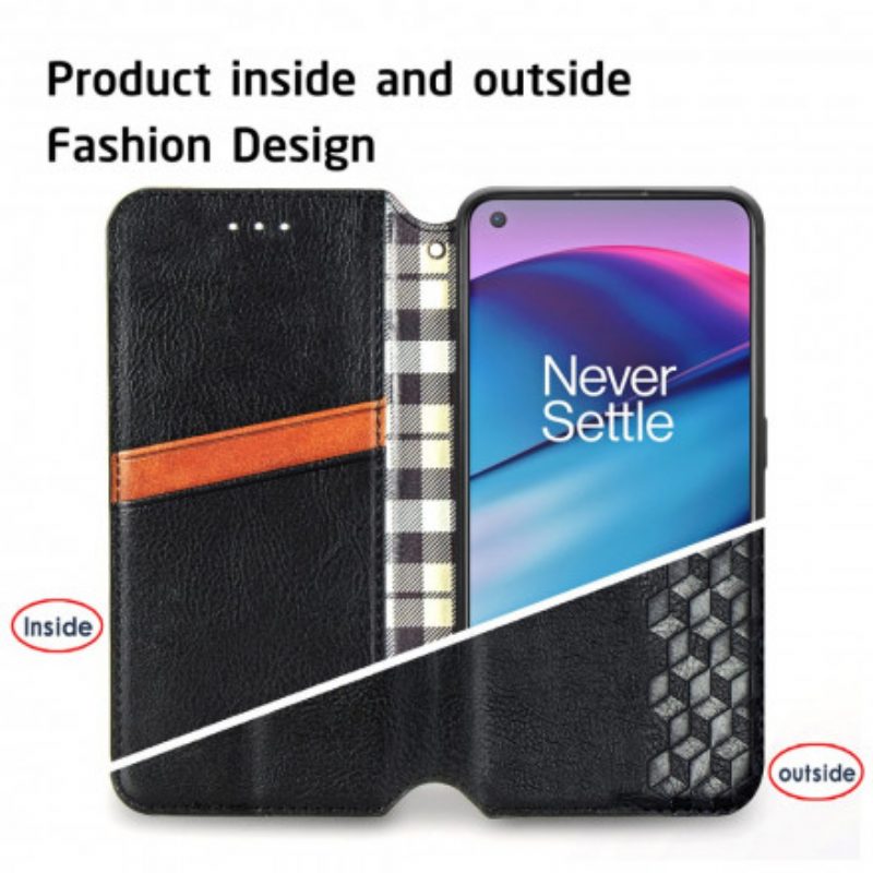 Folio Cover OnePlus Nord CE 5G Custodia in pelle Texture Diamante Effetto Pelle