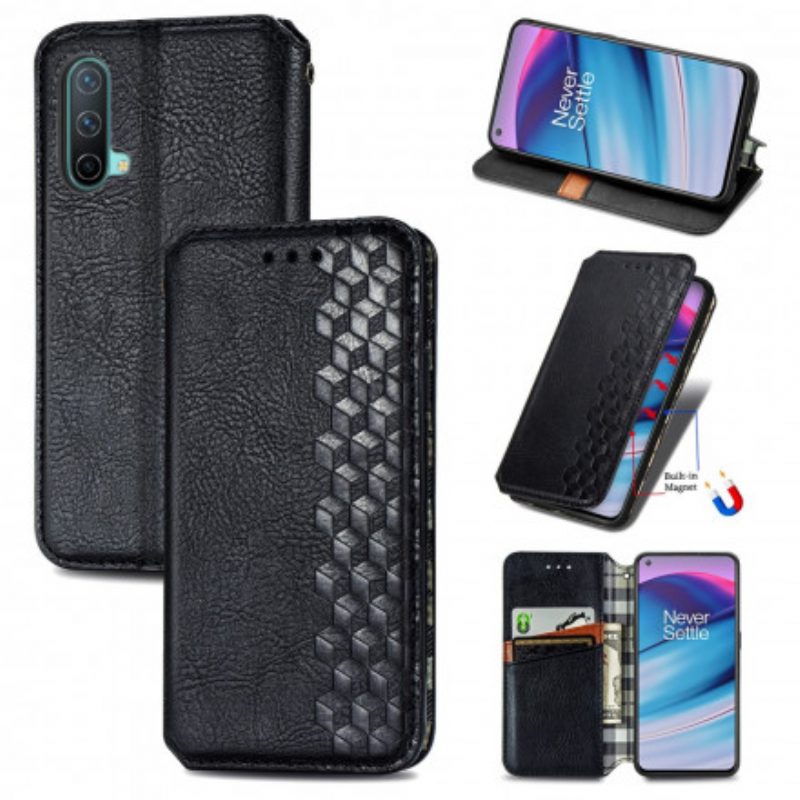 Folio Cover OnePlus Nord CE 5G Custodia in pelle Texture Diamante Effetto Pelle