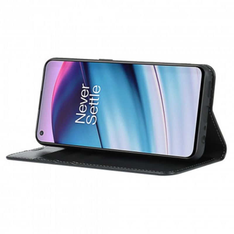 Folio Cover OnePlus Nord CE 5G Custodia in pelle Pelle Vera