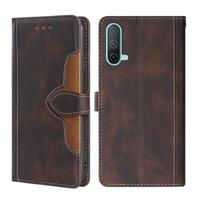 Folio Cover OnePlus Nord CE 5G Ecopelle Bicolore Elegante