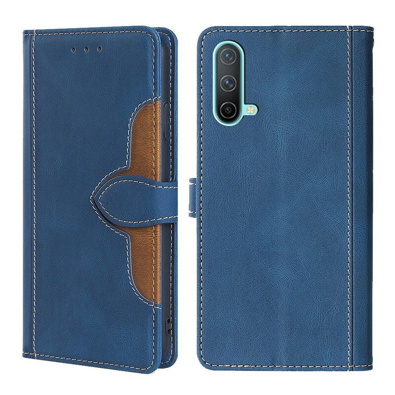 Folio Cover OnePlus Nord CE 5G Ecopelle Bicolore Elegante