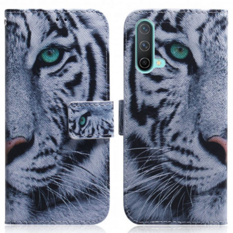 Folio Cover OnePlus Nord CE 5G Faccia Da Tigre