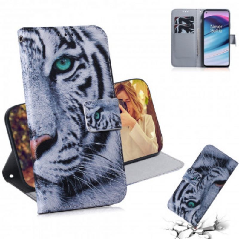 Folio Cover OnePlus Nord CE 5G Faccia Da Tigre