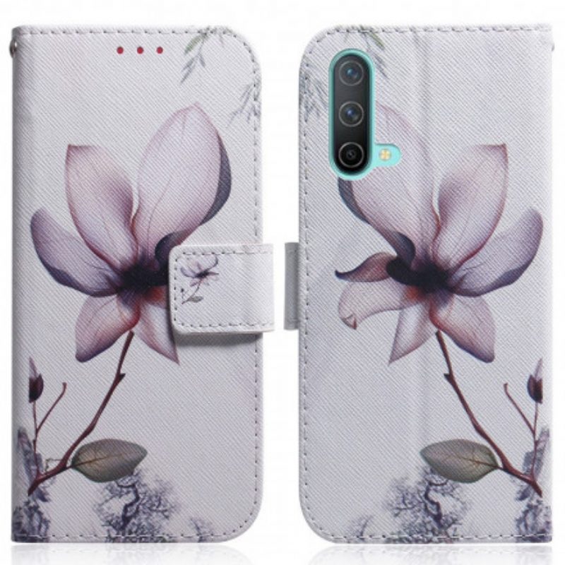 Folio Cover OnePlus Nord CE 5G Fiore Rosa Polveroso