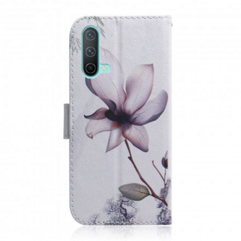 Folio Cover OnePlus Nord CE 5G Fiore Rosa Polveroso