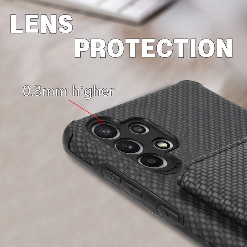 Cover Samsung Galaxy A23 5G Portacarte In Fibra Di Carbonio