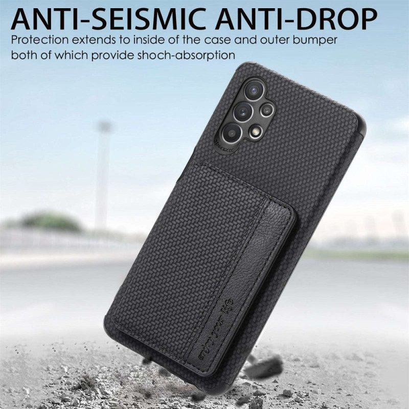 Cover Samsung Galaxy A23 5G Portacarte In Fibra Di Carbonio