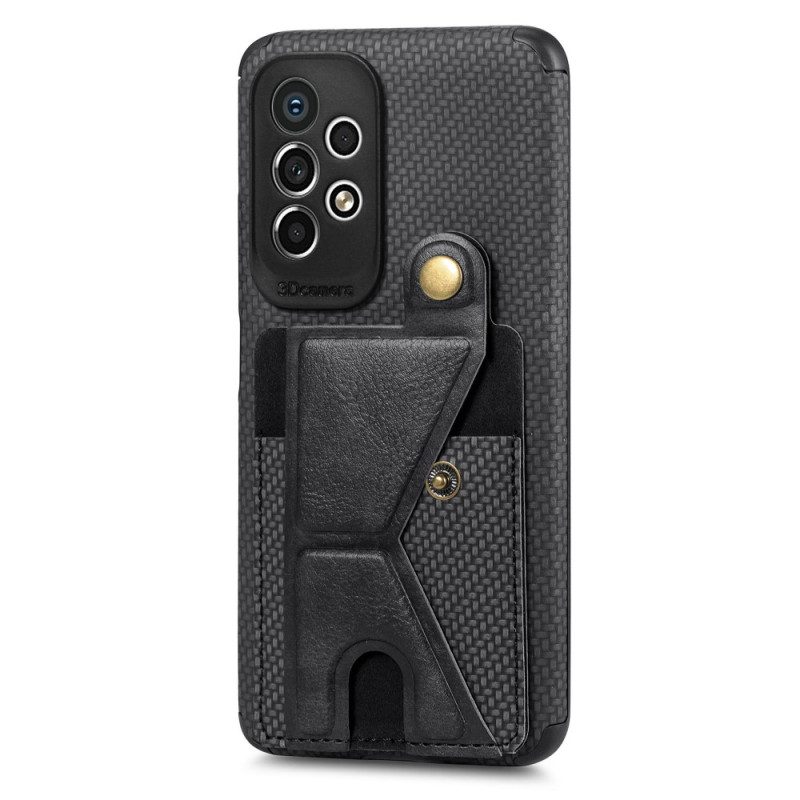 Cover Samsung Galaxy A23 5G Staffa Porta Carte In Fibra Di Carbonio