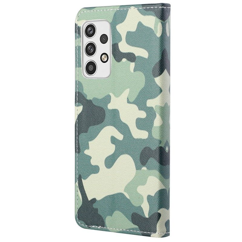 Custodia in pelle Samsung Galaxy A23 5G Camuffamento Militare