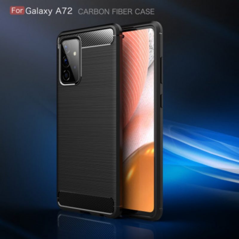 Cover Samsung Galaxy A72 4G / A72 5G Fibra Di Carbonio Spazzolata