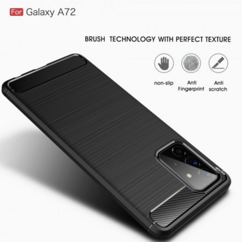 Cover Samsung Galaxy A72 4G / A72 5G Fibra Di Carbonio Spazzolata