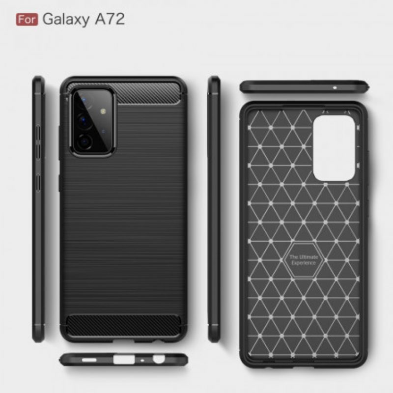 Cover Samsung Galaxy A72 4G / A72 5G Fibra Di Carbonio Spazzolata