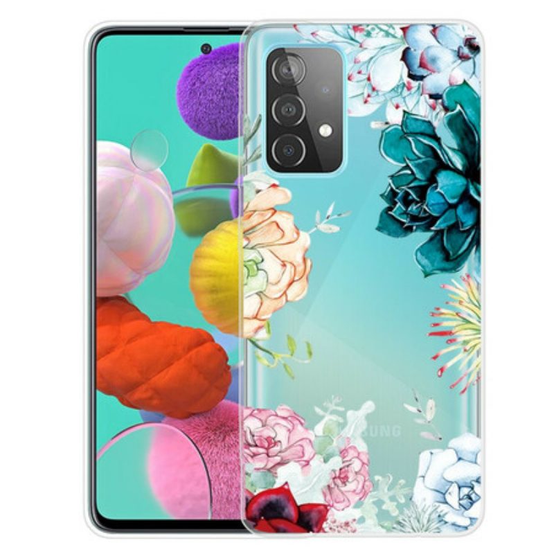 Cover Samsung Galaxy A72 4G / A72 5G Fiori Dell'acquerello Senza Soluzione Di Continuità