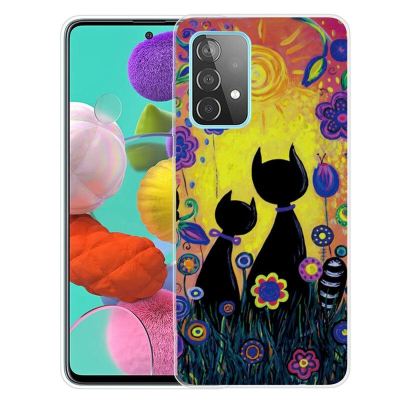 Cover Samsung Galaxy A72 4G / A72 5G Gatto Dei Cartoni Animati