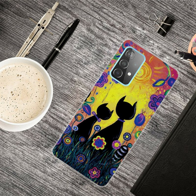 Cover Samsung Galaxy A72 4G / A72 5G Gatto Dei Cartoni Animati