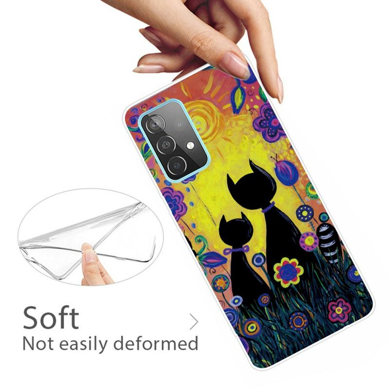 Cover Samsung Galaxy A72 4G / A72 5G Gatto Dei Cartoni Animati