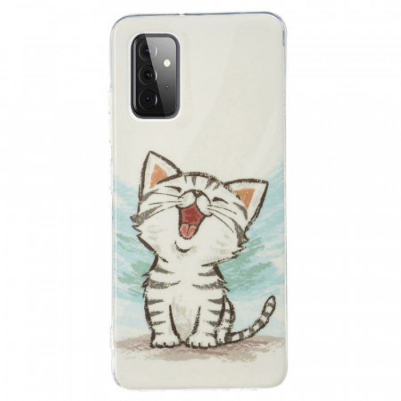 Cover Samsung Galaxy A72 4G / A72 5G Gatto Fluorescente