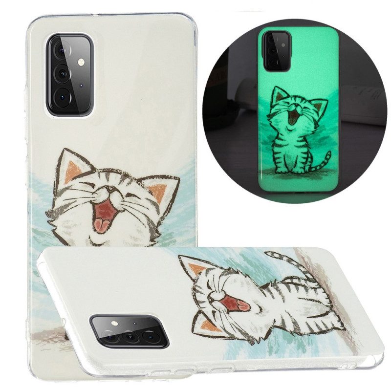 Cover Samsung Galaxy A72 4G / A72 5G Gatto Fluorescente