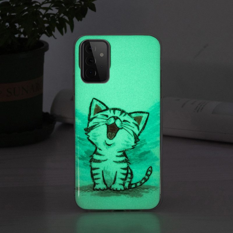 Cover Samsung Galaxy A72 4G / A72 5G Gatto Fluorescente