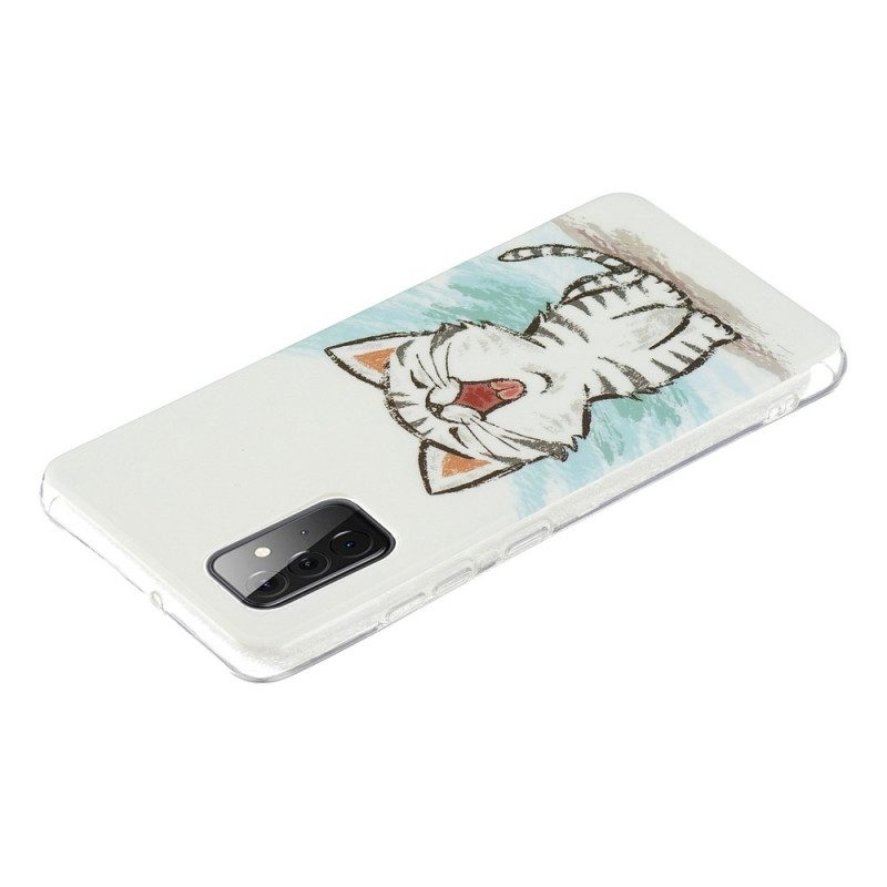 Cover Samsung Galaxy A72 4G / A72 5G Gatto Fluorescente