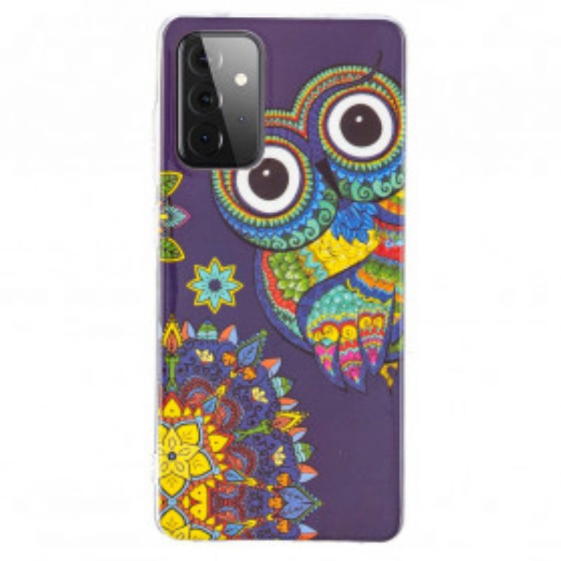 Cover Samsung Galaxy A72 4G / A72 5G Mandala Gufo Fluorescente