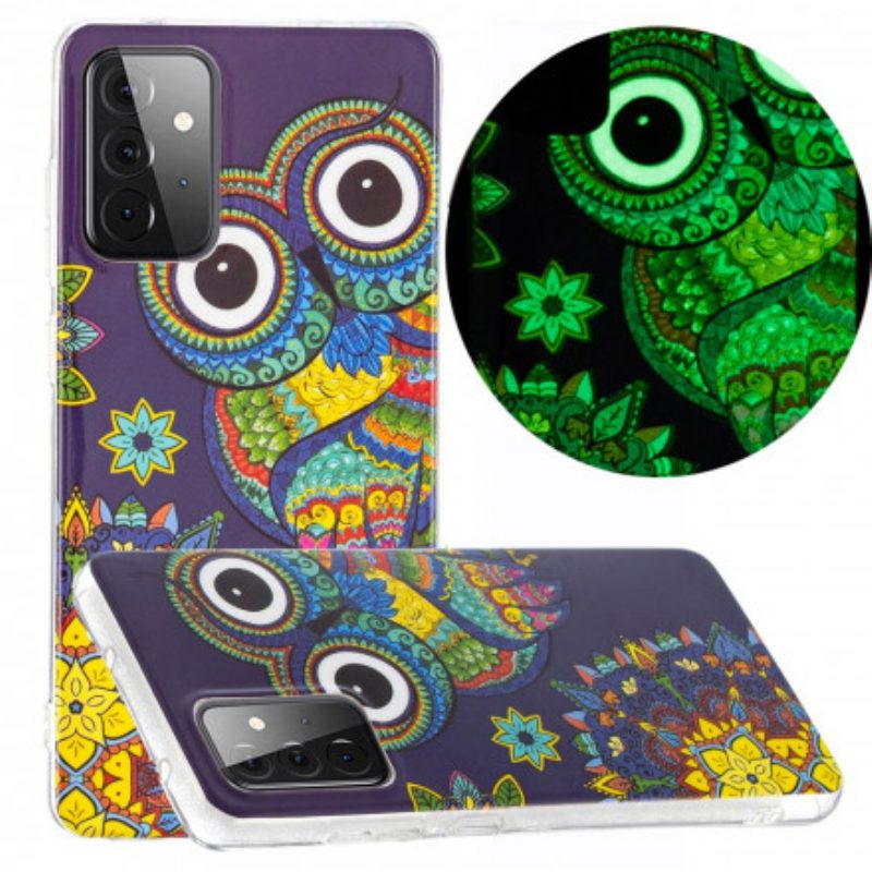 Cover Samsung Galaxy A72 4G / A72 5G Mandala Gufo Fluorescente