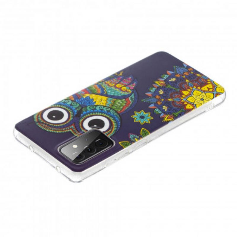 Cover Samsung Galaxy A72 4G / A72 5G Mandala Gufo Fluorescente