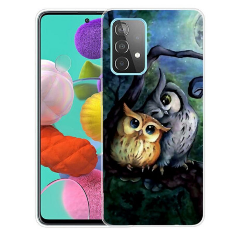 Cover Samsung Galaxy A72 4G / A72 5G Pittura Gufi