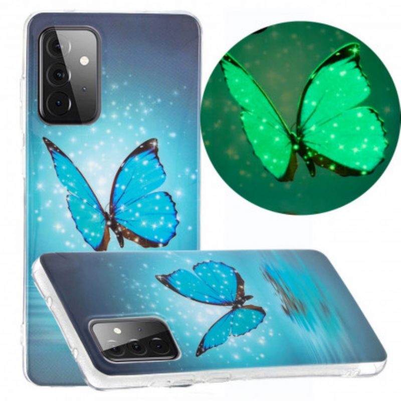 Cover Samsung Galaxy A72 4G / A72 5G Serie Di Farfalle Fluorescenti