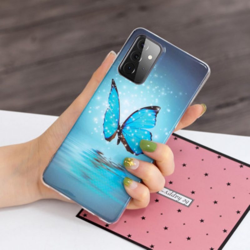 Cover Samsung Galaxy A72 4G / A72 5G Serie Di Farfalle Fluorescenti