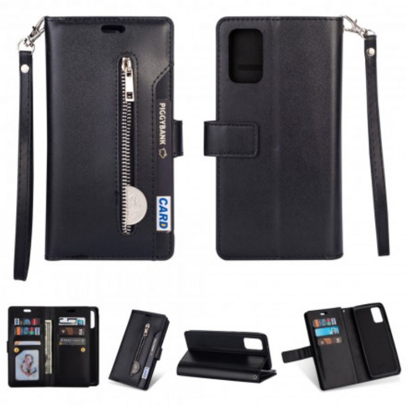 Custodia in pelle Samsung Galaxy A72 4G / A72 5G Borsa Con Cordino