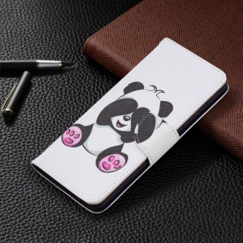 Custodia in pelle Samsung Galaxy A72 4G / A72 5G Divertimento Panda