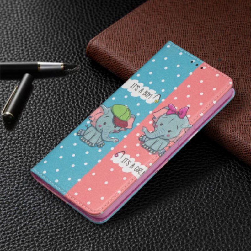 Folio Cover Samsung Galaxy A72 4G / A72 5G Custodia in pelle Elefantini