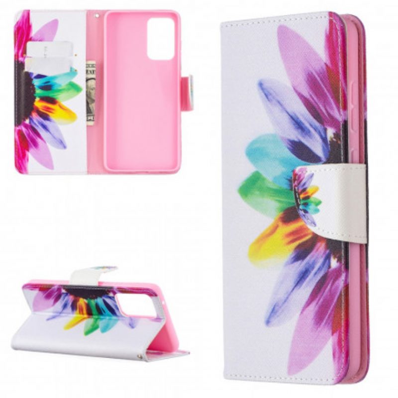 Folio Cover Samsung Galaxy A72 4G / A72 5G Fiore Dell'acquerello