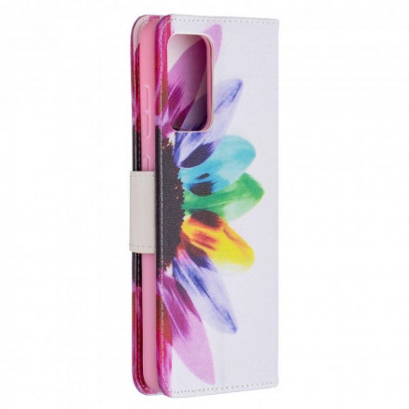 Folio Cover Samsung Galaxy A72 4G / A72 5G Fiore Dell'acquerello