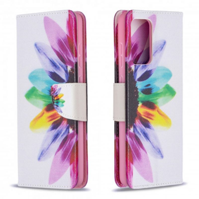 Folio Cover Samsung Galaxy A72 4G / A72 5G Fiore Dell'acquerello