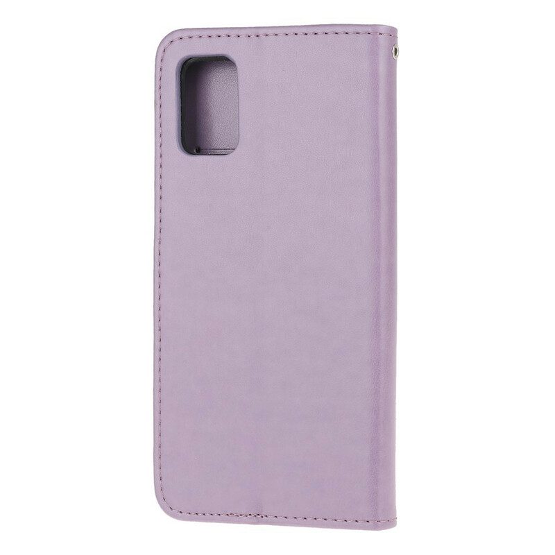 Folio Cover Samsung Galaxy A72 4G / A72 5G Perizoma Farfalle E Fiori