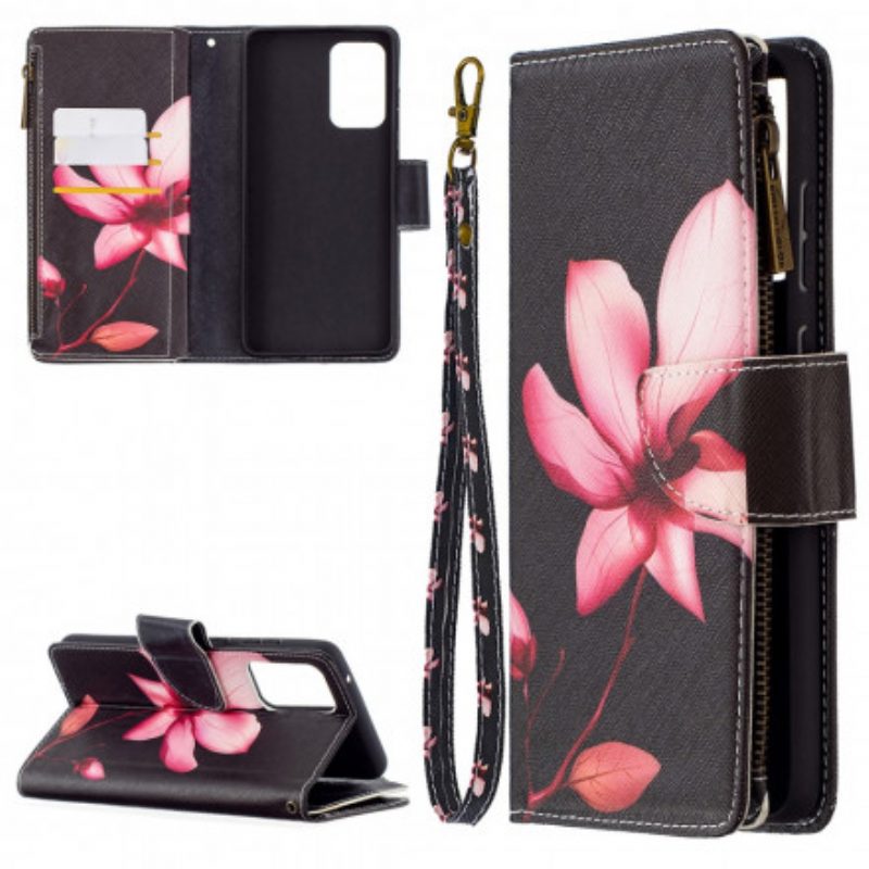 Folio Cover Samsung Galaxy A72 4G / A72 5G Tasca Con Zip A Fiore