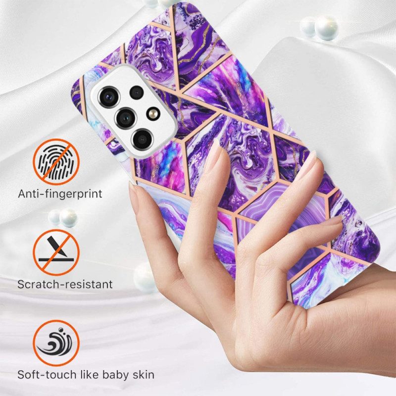 Cover Samsung Galaxy M53 5G Marmo Geometrico Appariscente