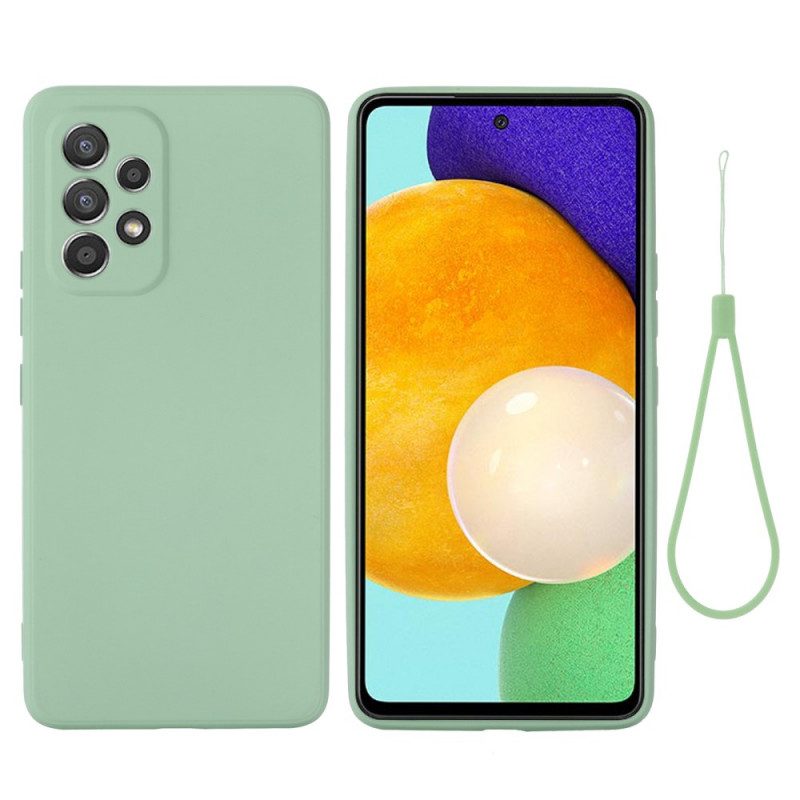 Cover Samsung Galaxy M53 5G Silicone Liquido Con Cordino