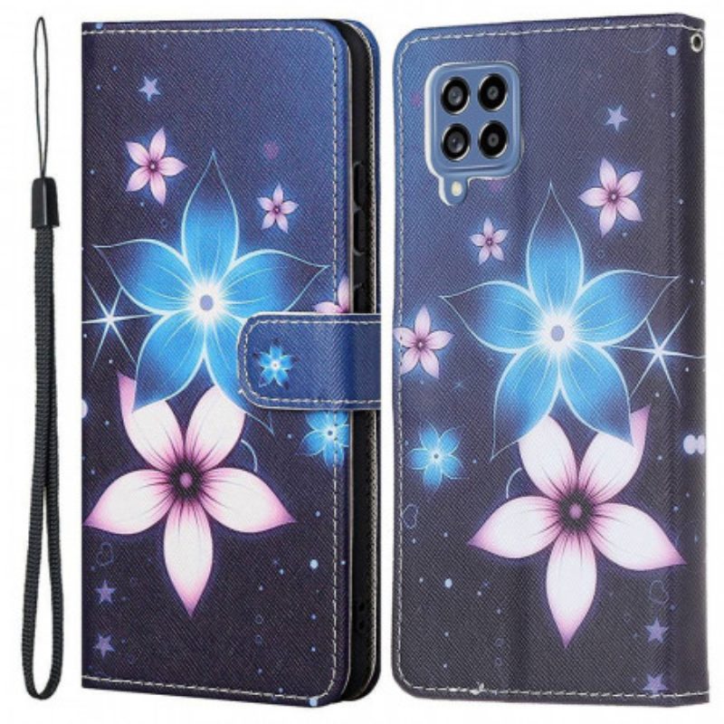 Custodia A Portafoglio Samsung Galaxy M53 5G Cinturino Lunare Fiori