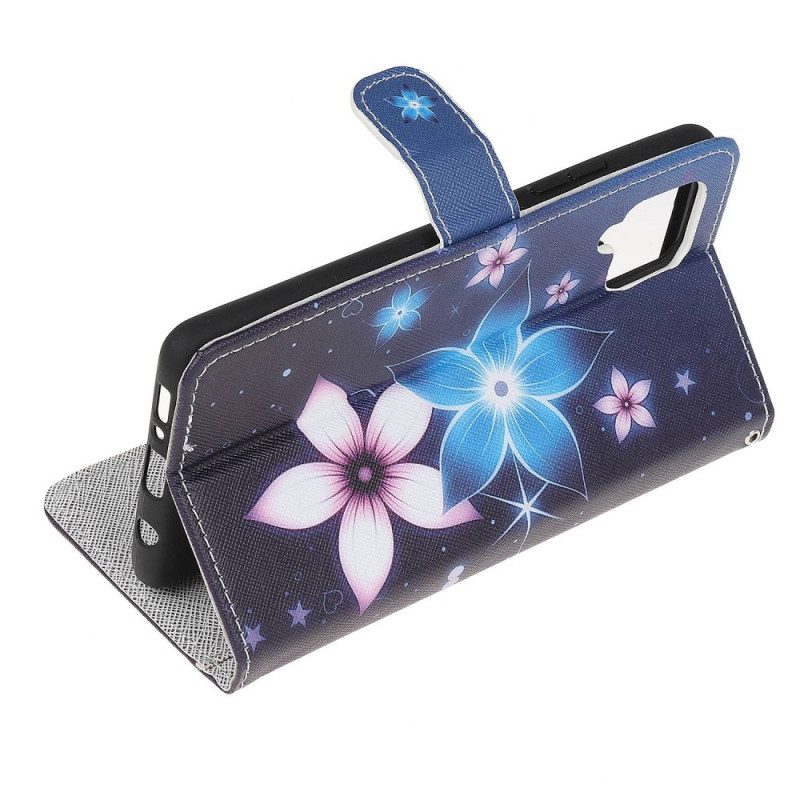 Custodia A Portafoglio Samsung Galaxy M53 5G Cinturino Lunare Fiori