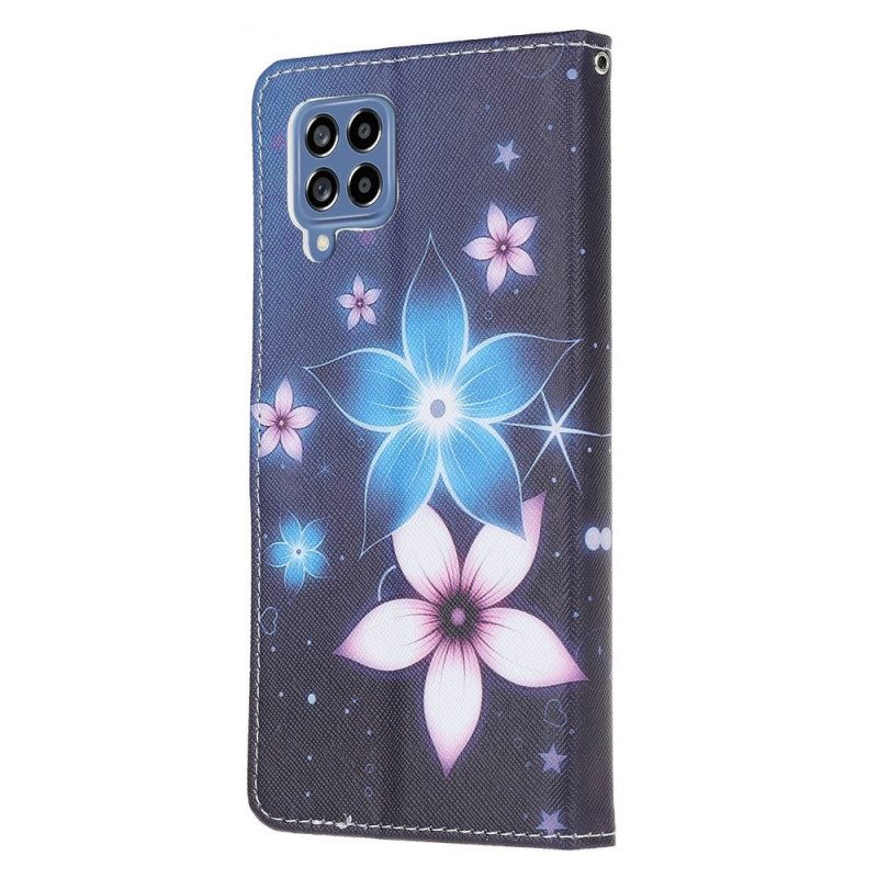 Custodia A Portafoglio Samsung Galaxy M53 5G Cinturino Lunare Fiori