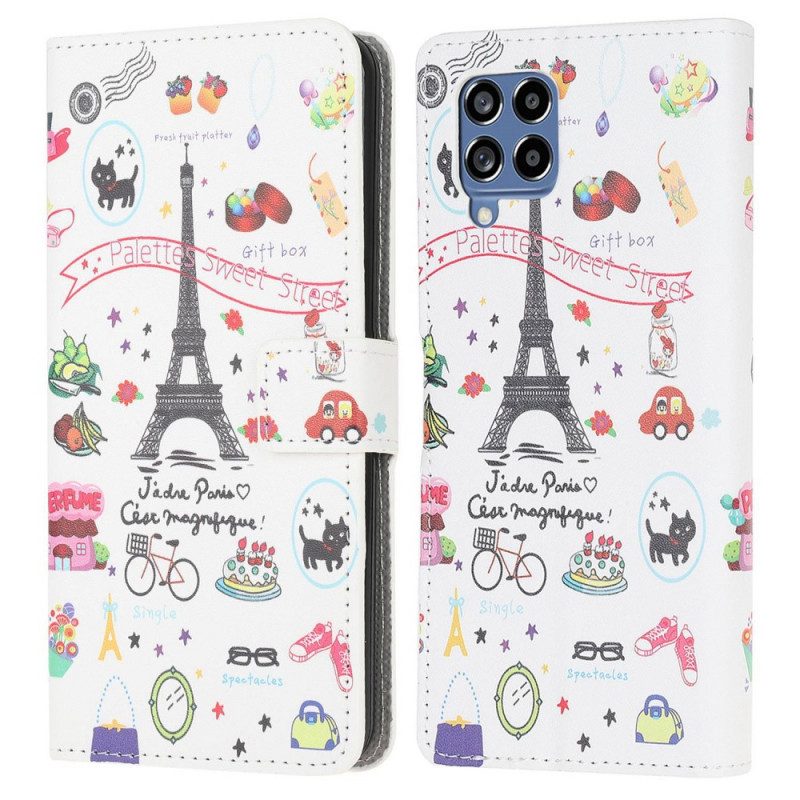 Custodia A Portafoglio Samsung Galaxy M53 5G Mi Piace Parigi