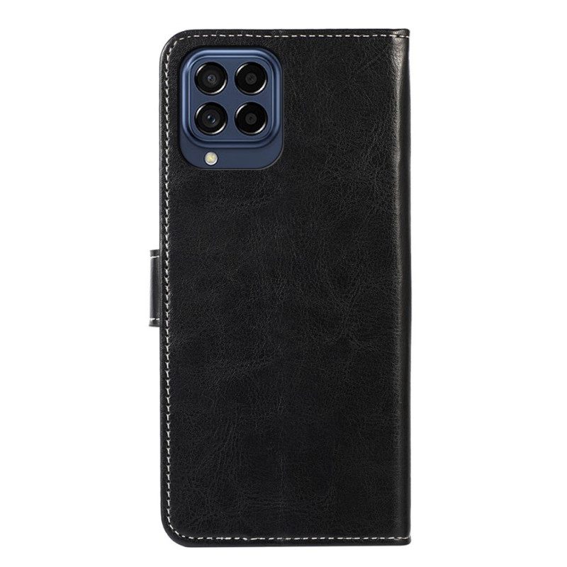 Custodia A Portafoglio Samsung Galaxy M53 5G Stile E Cuciture In Pelle